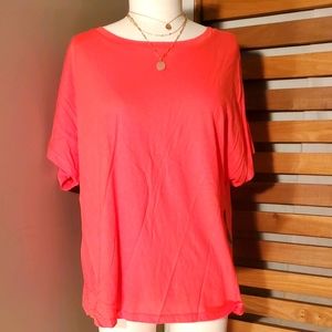 SS0328 XL Coral knit Split back Tee